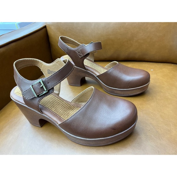 b.o.c. Shoes - b.o.c. Natasha Clog Womens 10 Brown Platform Ankle Strap BC0008006